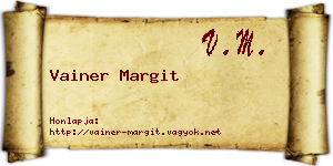 Vainer Margit névjegykártya